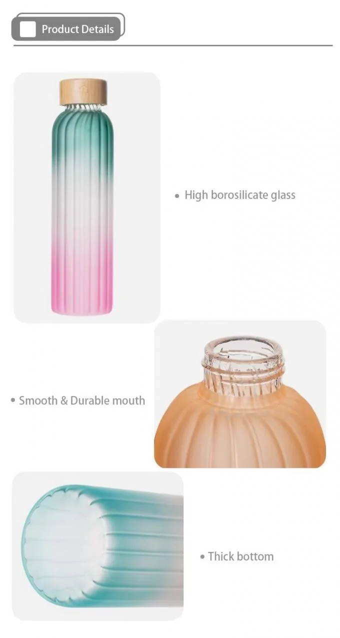 Leak-proof Airtight Lid Borosilicate Glass Water Bottle Dishwasher and Microwave Safe for Hot and Cold Beverages 1
