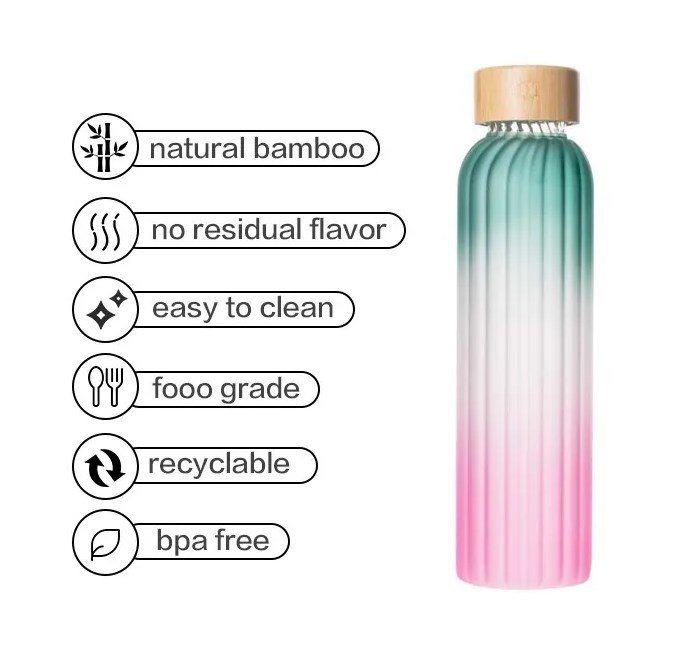 IKOO Leak-proof Borosilicate Glass Water Bottle for Hot and Cold Beverages