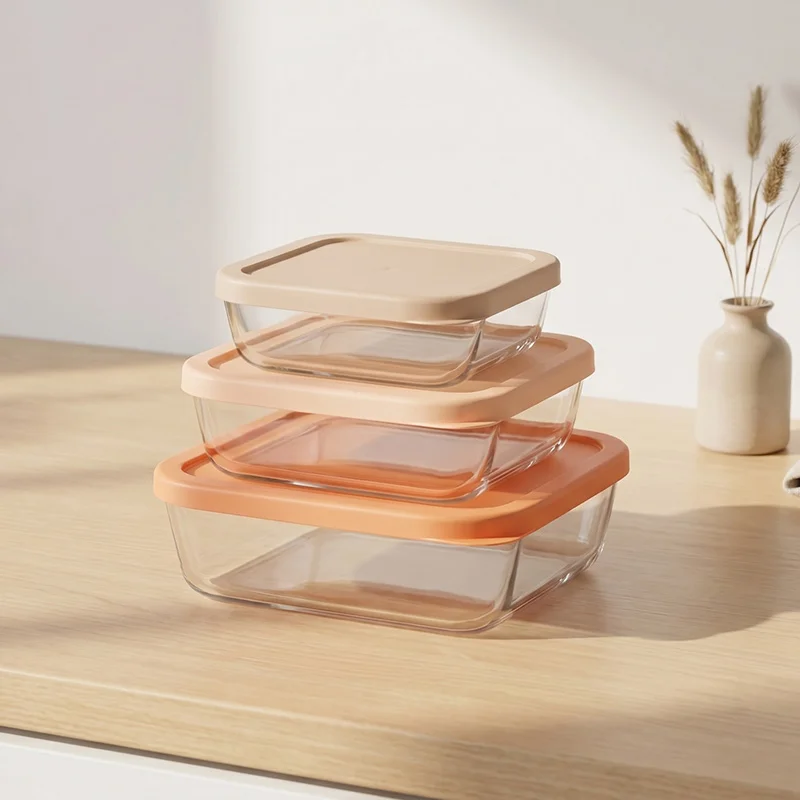 China Simply Store Glass Food Storage Container with Snug Fit Non-Toxic Lids