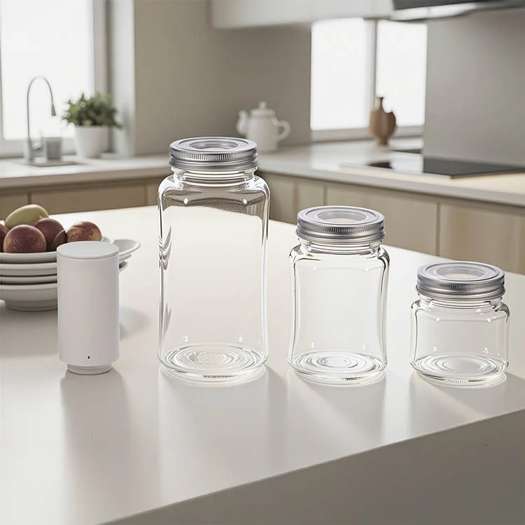 IKOO Wholesale Wide Mouth Vacuum Glass Mason Jars with Lids