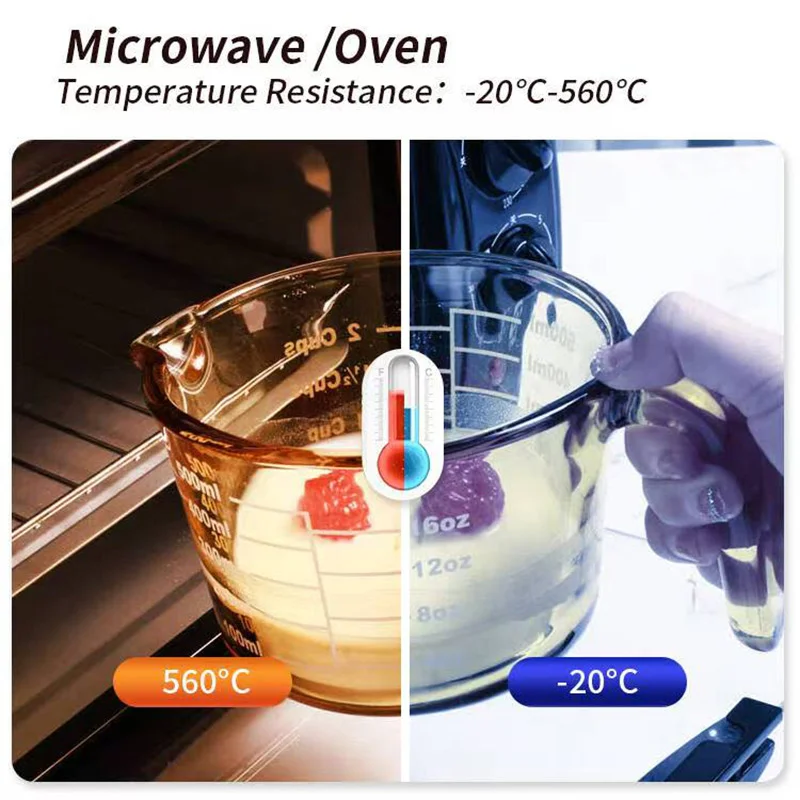 IKOO Glass Measuring Cups with Insulated handle and V-Shaped Spout