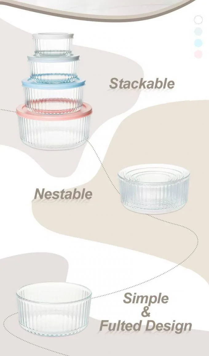 Microwave Safe Borosilicate Glass Food Container with Thermal Shock Resistant Design and Customizable Lid Color 1