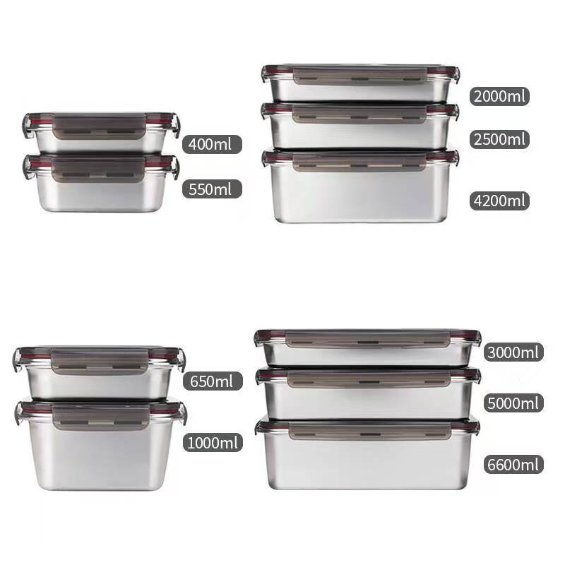 IKOO Modular Stackable Stainless Steel Food Container with Snap Locking Lid