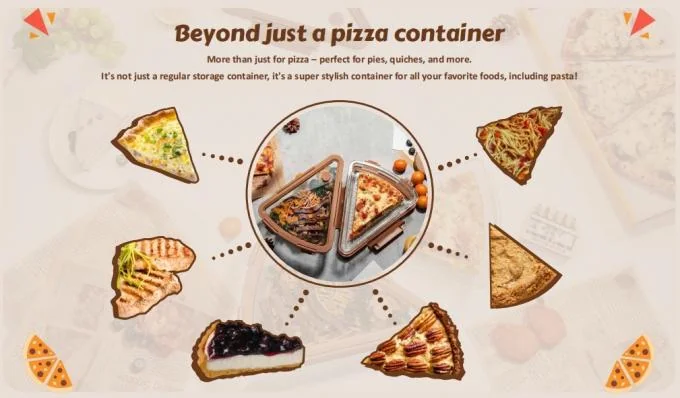 Multifunctional 25oz Capacity Triangle Glass Pizza Storage Container for Food Storage 1