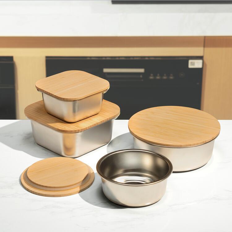 IKOO BPA-Free Dishwasher Safe Stainless Steel Lunch Box with Bamboo Lid