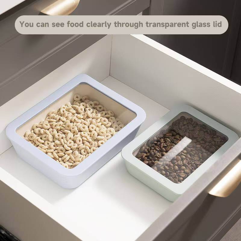 Non-stick Coating Borosilicate Glass Food Container with Airtight Glass Lid