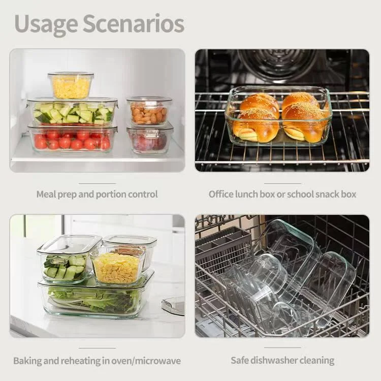 IKOO Various Sizes Stackable & Space Saving Glass Containers with PC Lid
