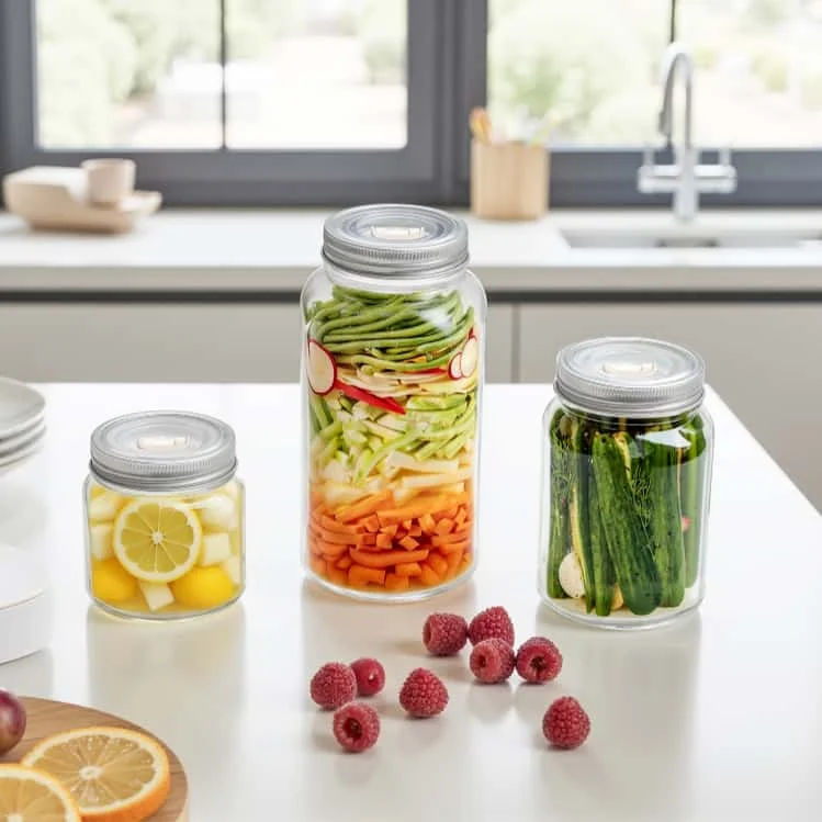 IKOO Wholesale Wide Mouth Vacuum Glass Mason Jars with Lids