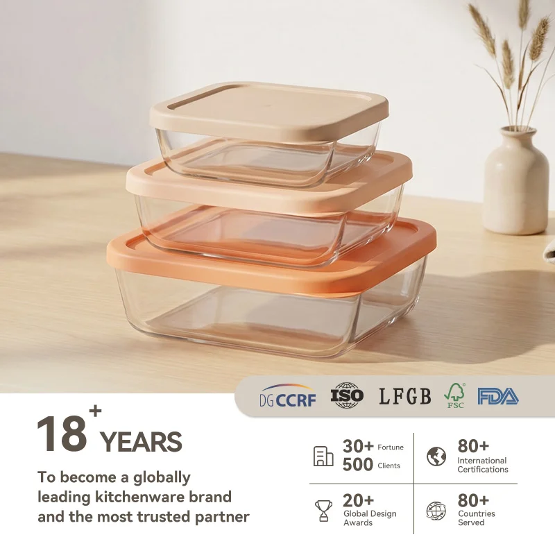 China Simply Store Glass Food Storage Container with Snug Fit Non-Toxic Lids