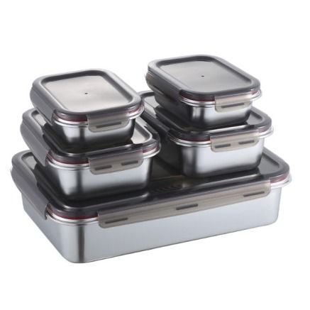 IKOO Wholesale Microwave and oven safe Stainless Steel Food Container with Locking Lid
