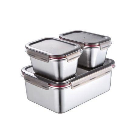 IKOO Wholesale Microwave and oven safe Stainless Steel Food Container with Locking Lid
