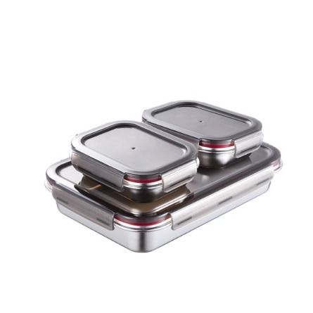 IKOO Wholesale Microwave and oven safe Stainless Steel Food Container with Locking Lid