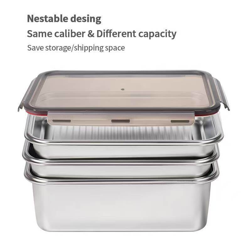 IKOO Wholesale Microwave and oven safe Stainless Steel Food Container with Locking Lid
