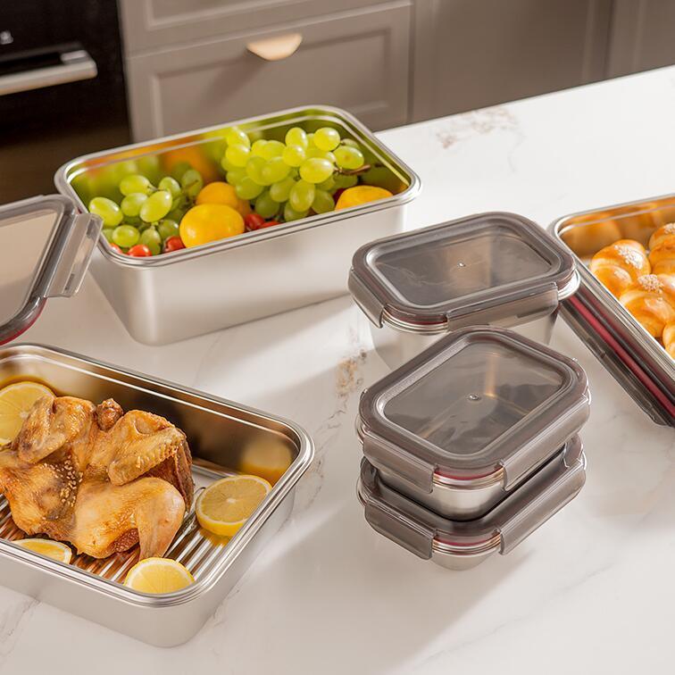 IKOO Wholesale Microwave and oven safe Stainless Steel Food Container with Locking Lid