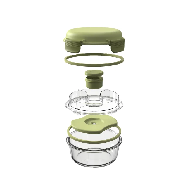 Stackable Glass Lunch Box with 950ml and 1050ml Capacity Microwave Safe and Leak-Proof Bento Box 0