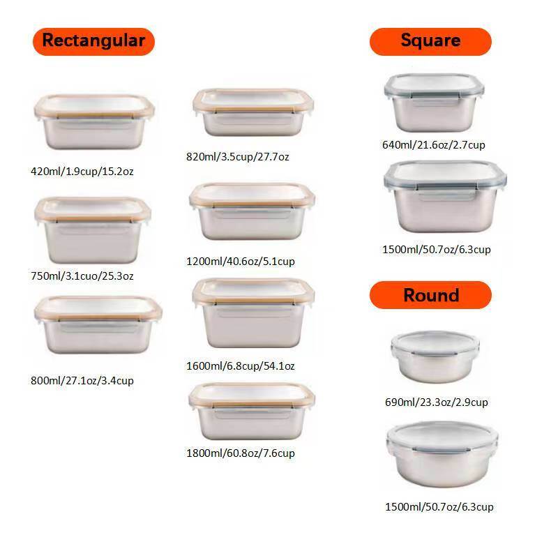 IKOO Stainless Steel Food Storage Containers with BPA-Free PP Lids