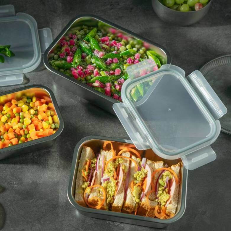 IKOO Stainless Steel Food Storage Containers with BPA-Free PP Lids