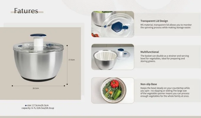 Stainless Steel Salad Spinner 2