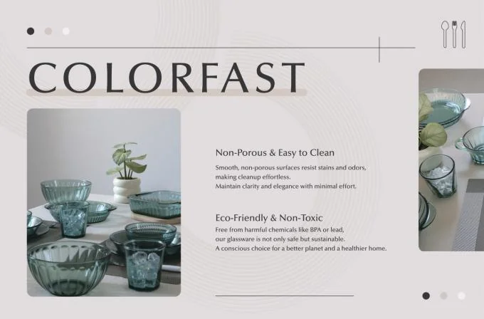 Teal Color High-borosilicate Glass Tableware 1