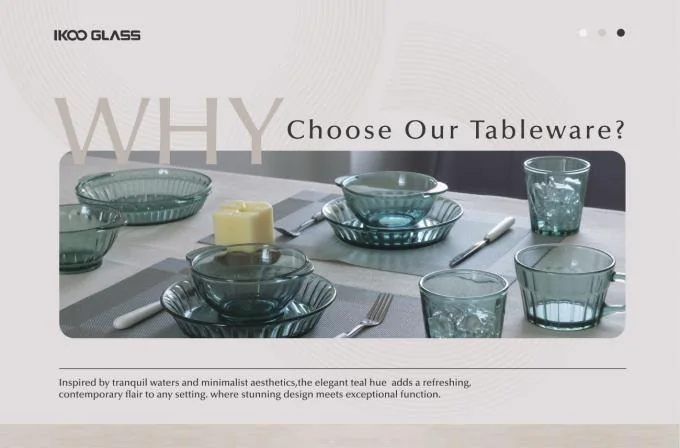 Teal Color High-borosilicate Glass Tableware 0
