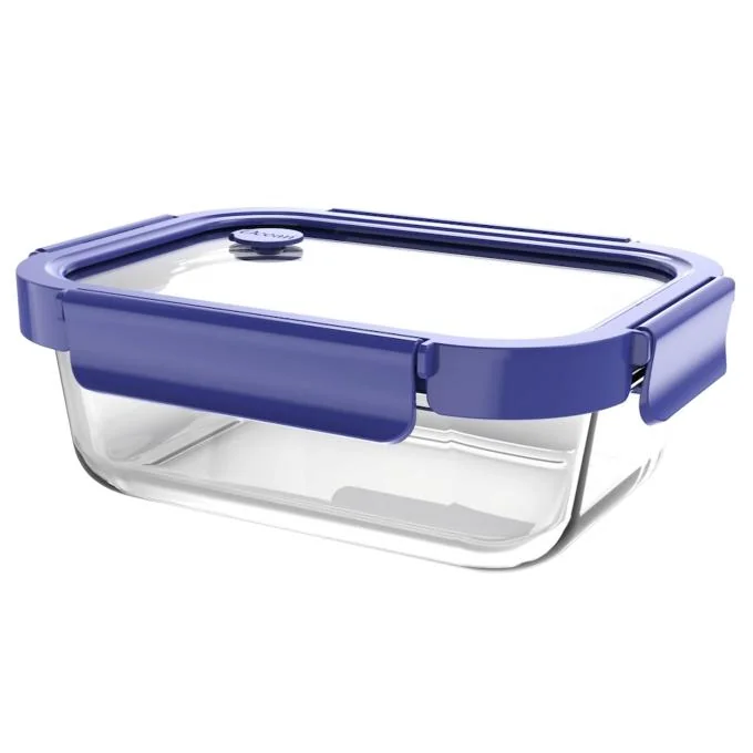 Thermal Shock Resistant Lead-Free FDA/LFGB Certified Glass Food Container with Glass Lid 0
