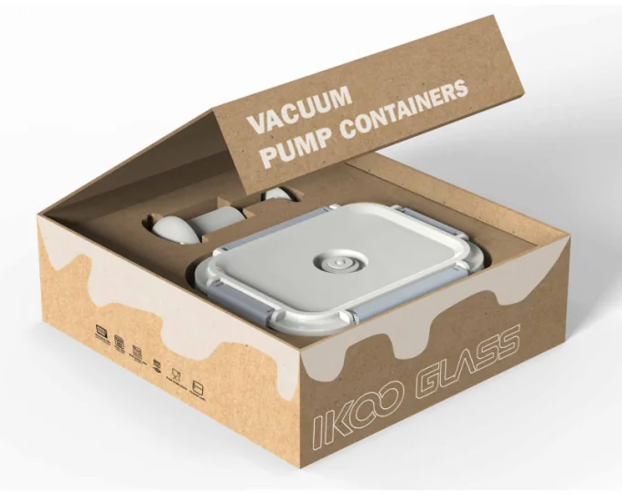 Vacuum Glass Food Containers 370ml to 1050ml with Manual Pump 4