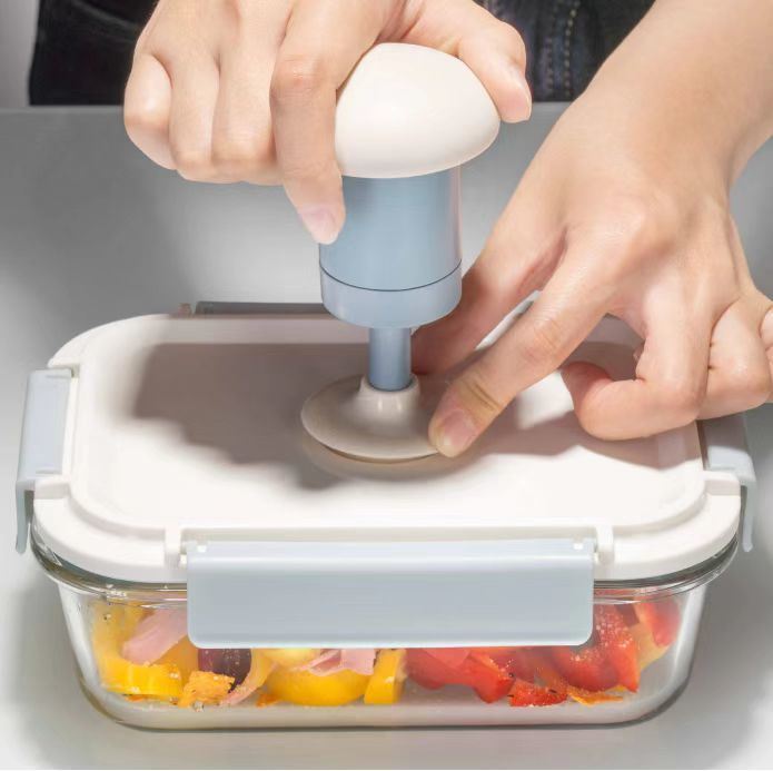 Vacuum Glass Food Containers 370ml to 1050ml with Manual Pump