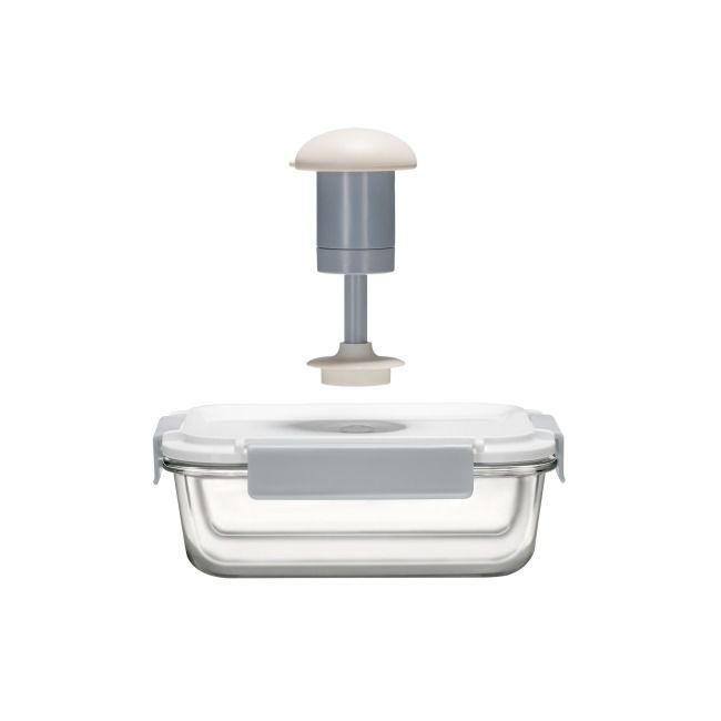 Vacuum Glass Food Containers 370ml to 1050ml with Manual Pump