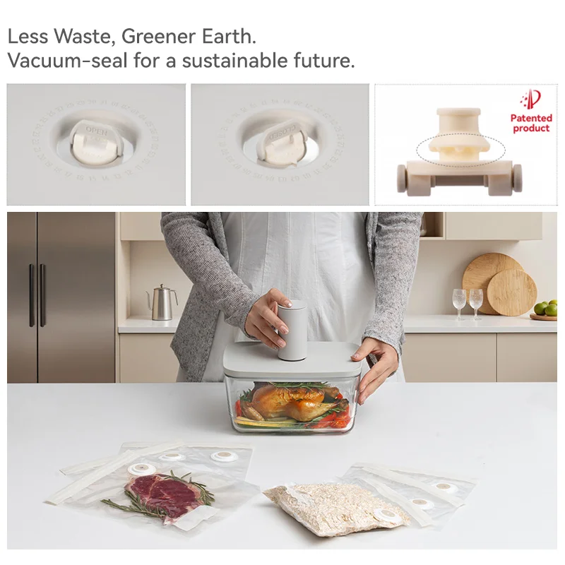IKOO Glass Container Set with Powerful Electric Vacuum Pump Keeps Food Fresh